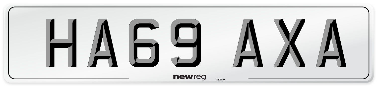 HA69 AXA Number Plate from New Reg